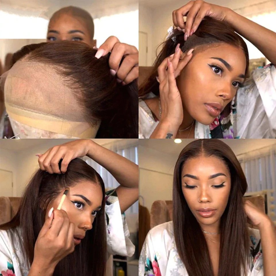 HD Lace Wigs Virgin european human hair quality queenbeauty hair frontal lace wigs human hair balayage brown blonde color