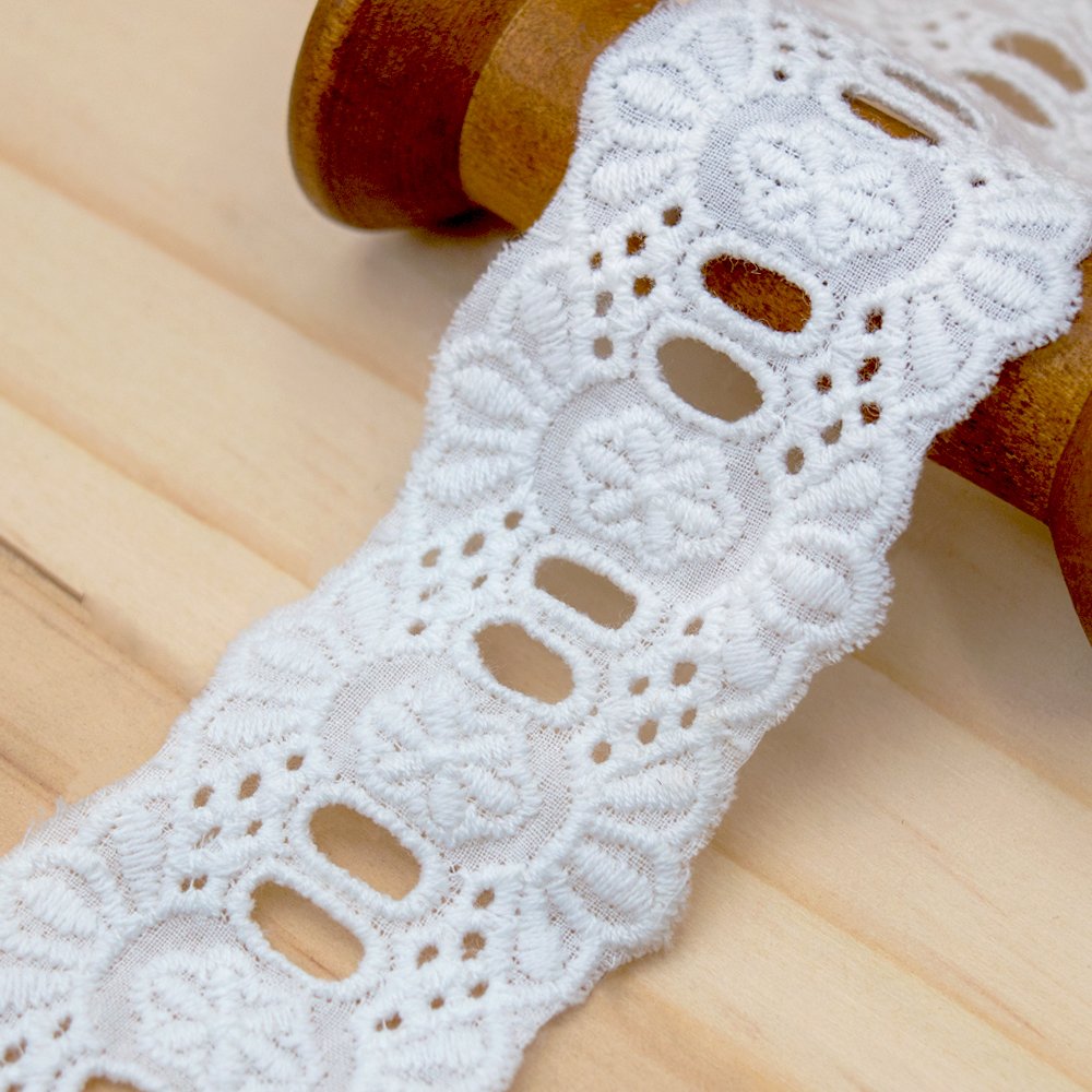 Gordon Ribbons Natural Full Cotton Cloth Embroidered Lace Custom Swiss Cotton Lace Fabric For Lady Dress Sewing