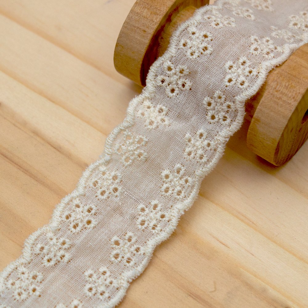Gordon Ribbons Natural Full Cotton Cloth Embroidered Lace Custom Swiss Cotton Lace Fabric For Lady Dress Sewing