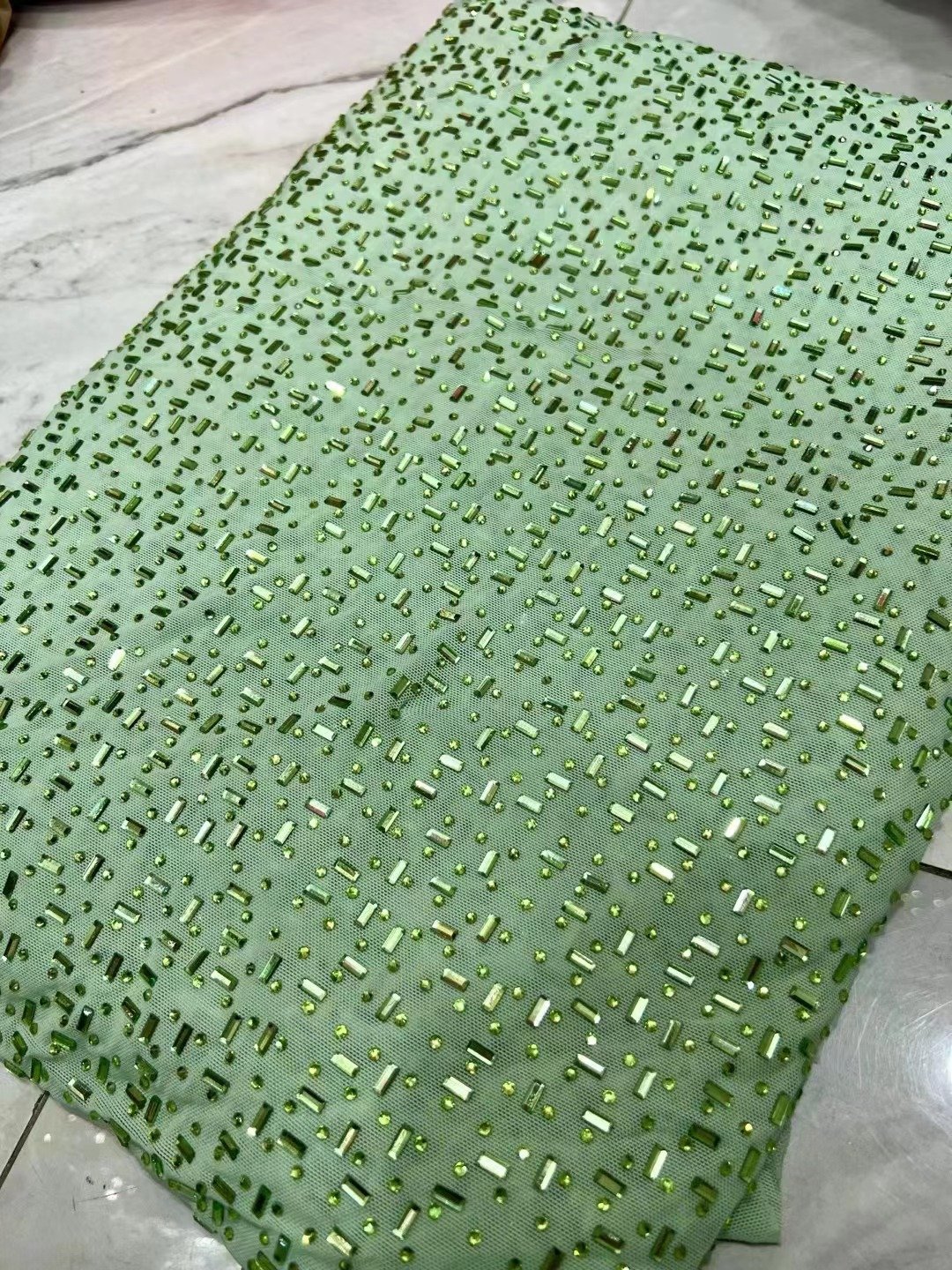 Stretchy crystals fabrics spandex diamonds fabric rhinestones lace stone flexible mesh Irregular stones