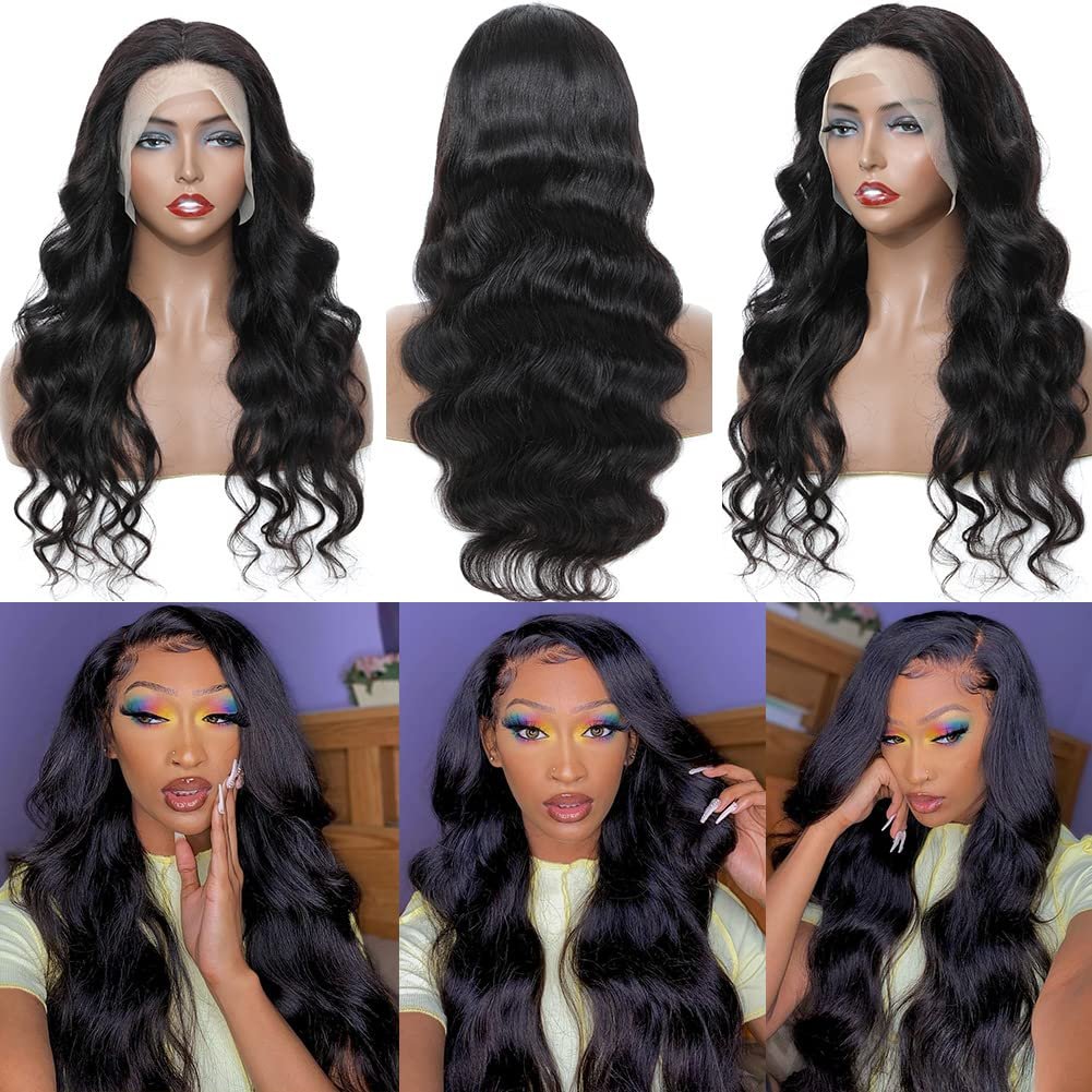 Brazilian Unprocessed Virgin Hair Perruque Lace Front Wigs Human Hair Body Wave 13x4 HD Transparent Lace Frontal Wigs