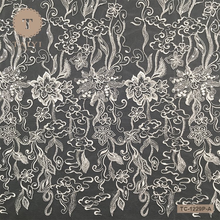 Chemical French Bridal Lace Embroidery Fabric