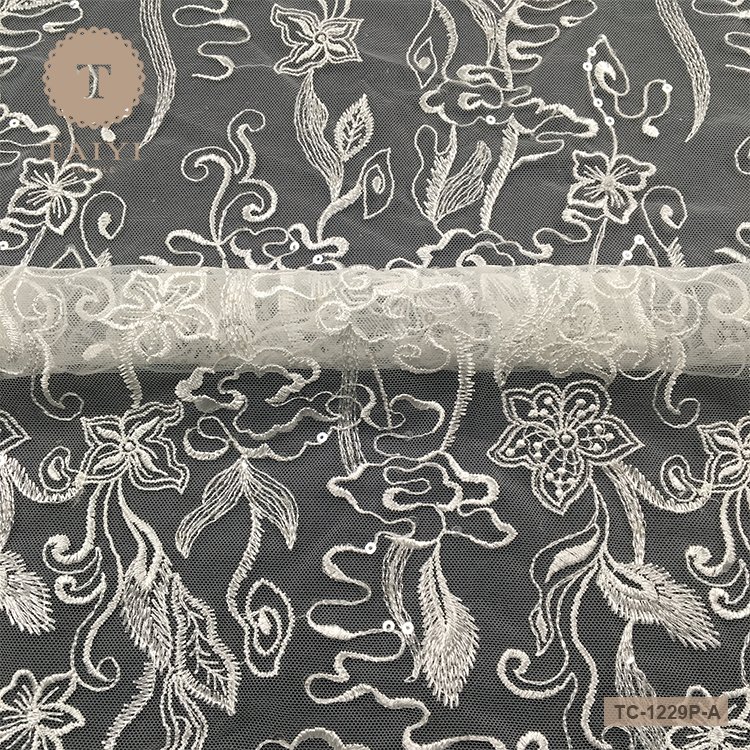 Chemical French Bridal Lace Embroidery Fabric