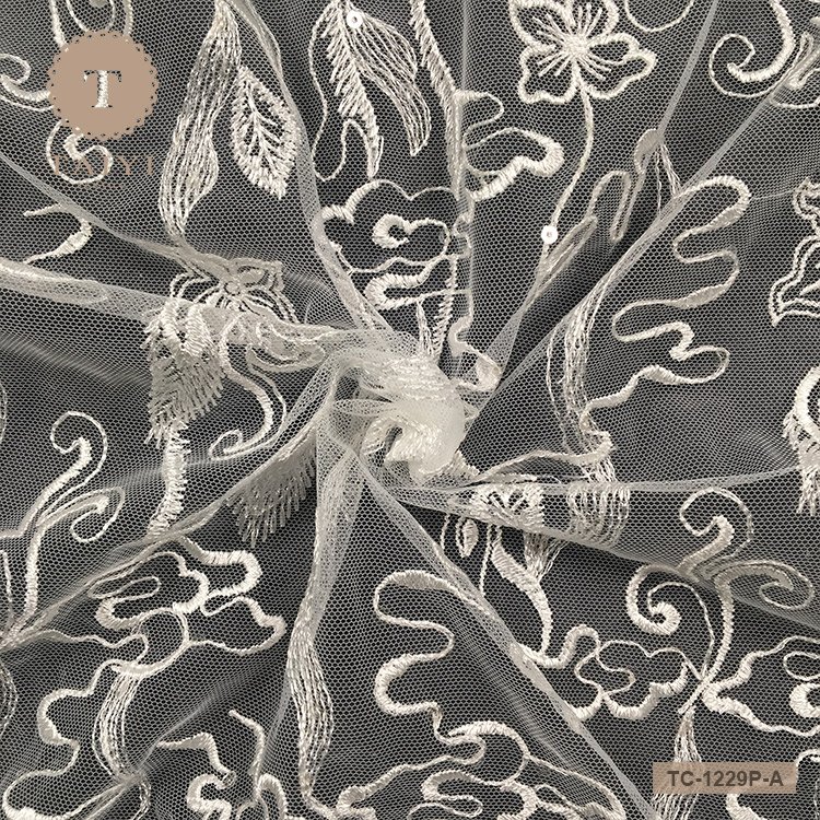 Chemical French Bridal Lace Embroidery Fabric