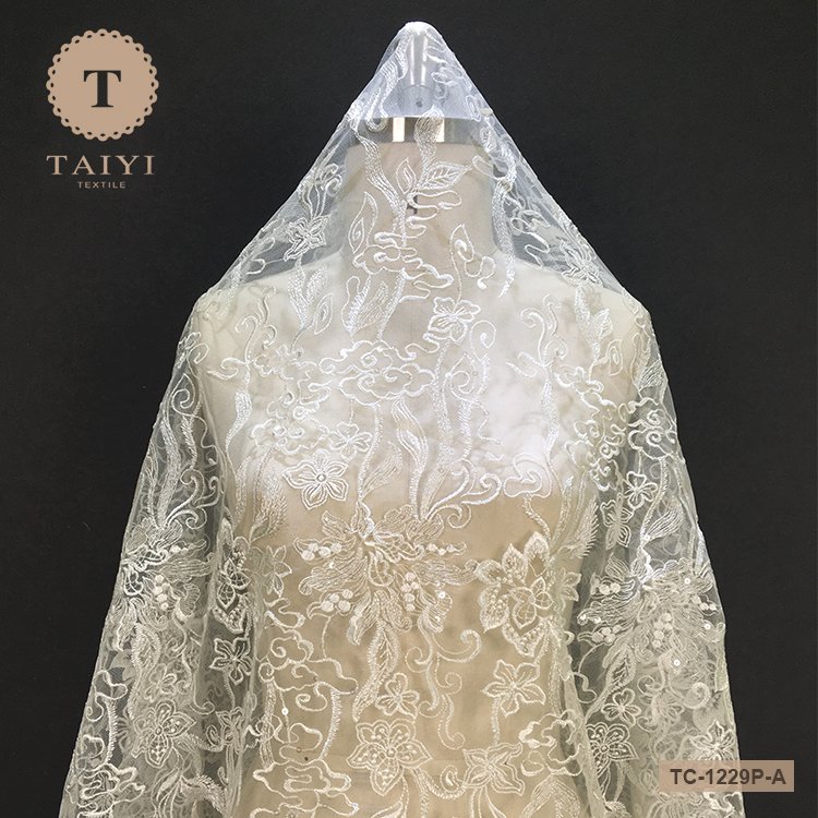 Chemical French Bridal Lace Embroidery Fabric