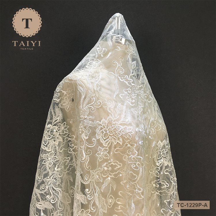Chemical French Bridal Lace Embroidery Fabric