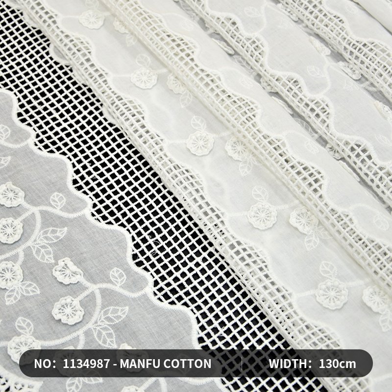 high quality Embroidered Border Trims african tulle embroidered lace Refined white embroidered lace fabric
