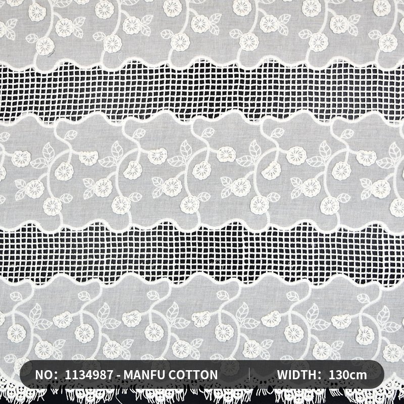 high quality Embroidered Border Trims african tulle embroidered lace Refined white embroidered lace fabric