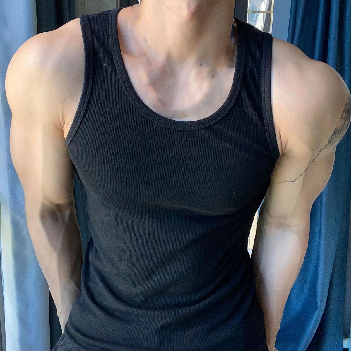 Rib Tank Top High Quality Custom Muscle Fitted Cotton Ribbed Tank Top Men Gym Workout Streetwear Sleeveless T-Shirt