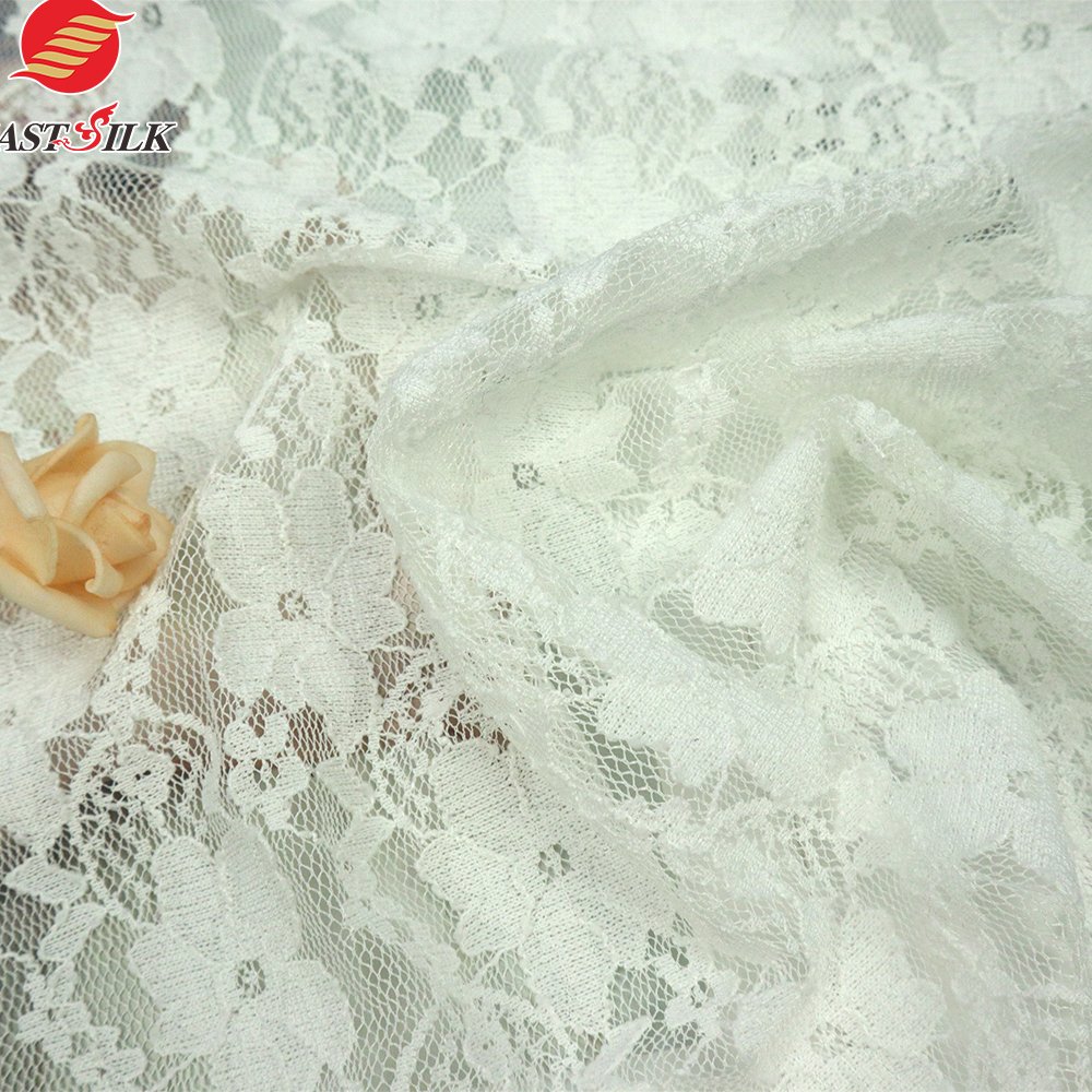 High Quality Soft Tulle Lace Fabric High-end Embroidery Stretch Knit 95% Polyester Fabric For Wedding Dress