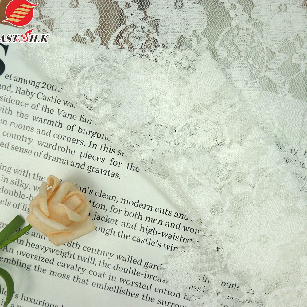 High Quality Soft Tulle Lace Fabric High-end Embroidery Stretch Knit 95% Polyester Fabric For Wedding Dress