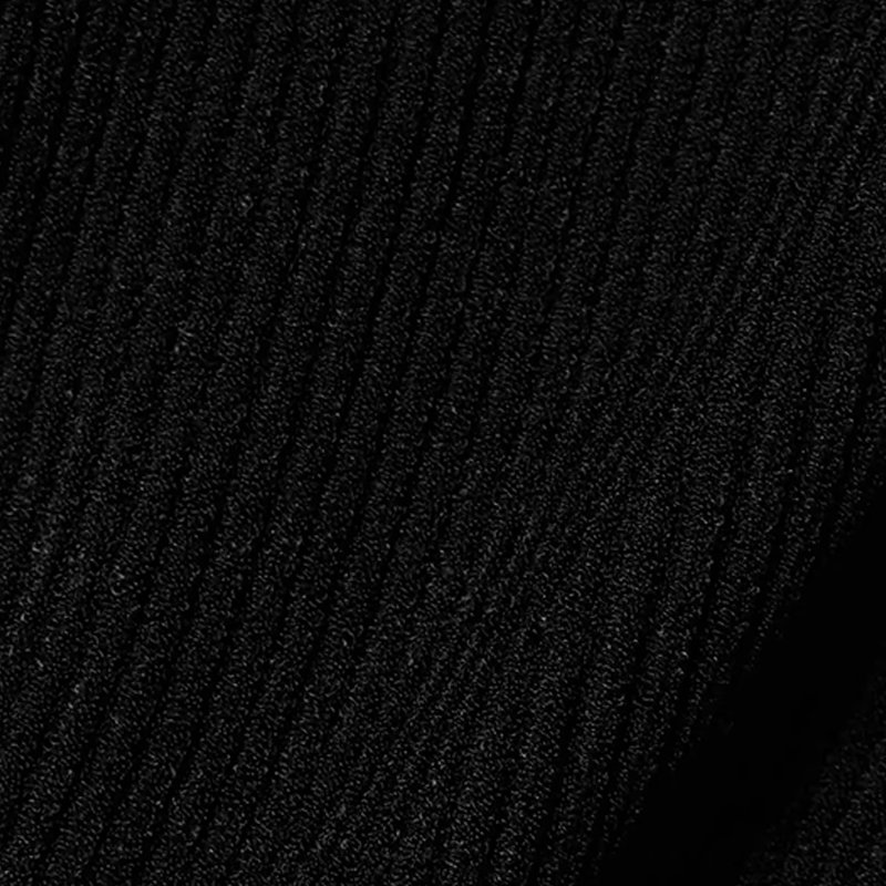Knitwear manufacturer custom autumn winter black square collar long sleeved ribbed knitted women's sweater dress