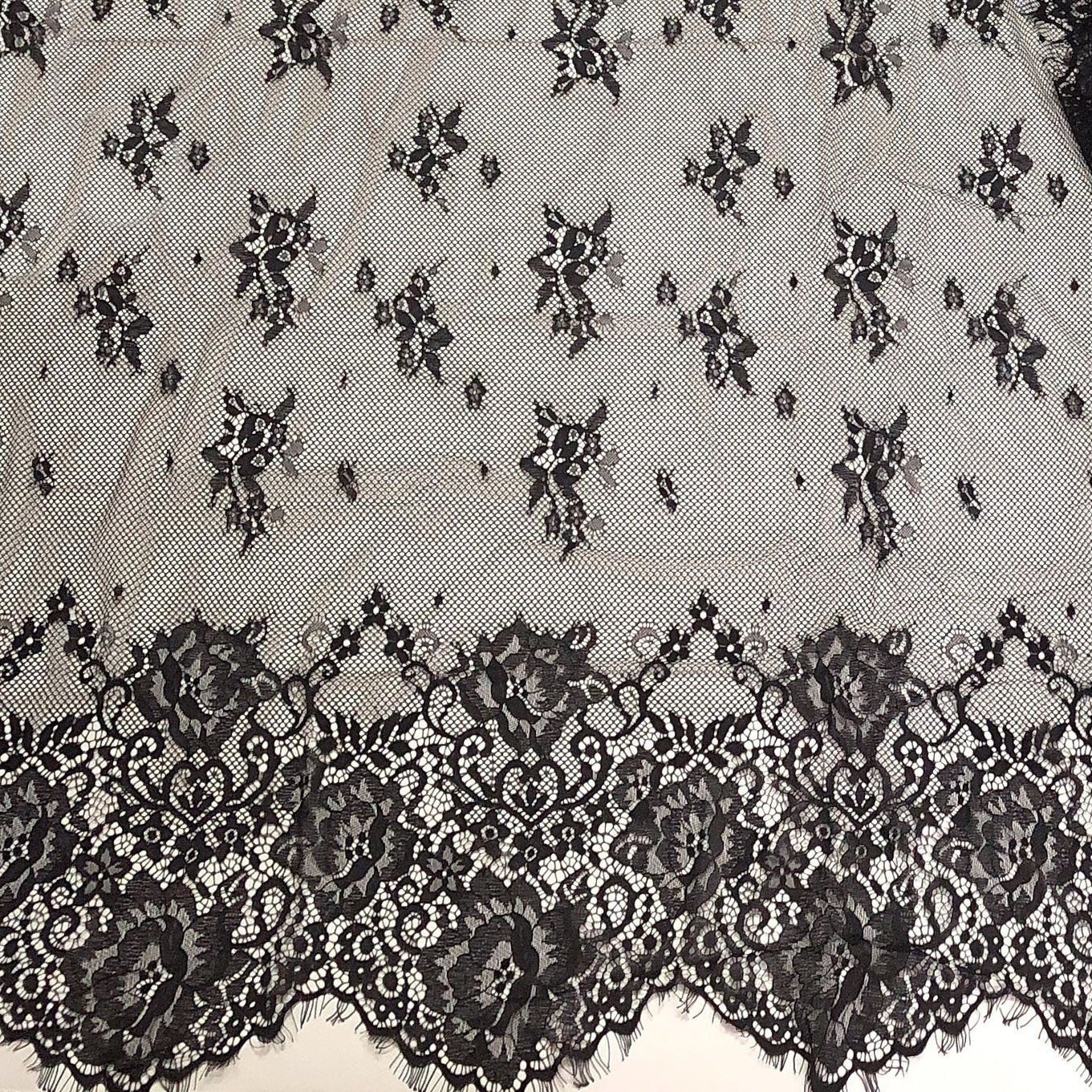 Cheap fashion floral eyelash lace fabric chantilly for clothes LT20829