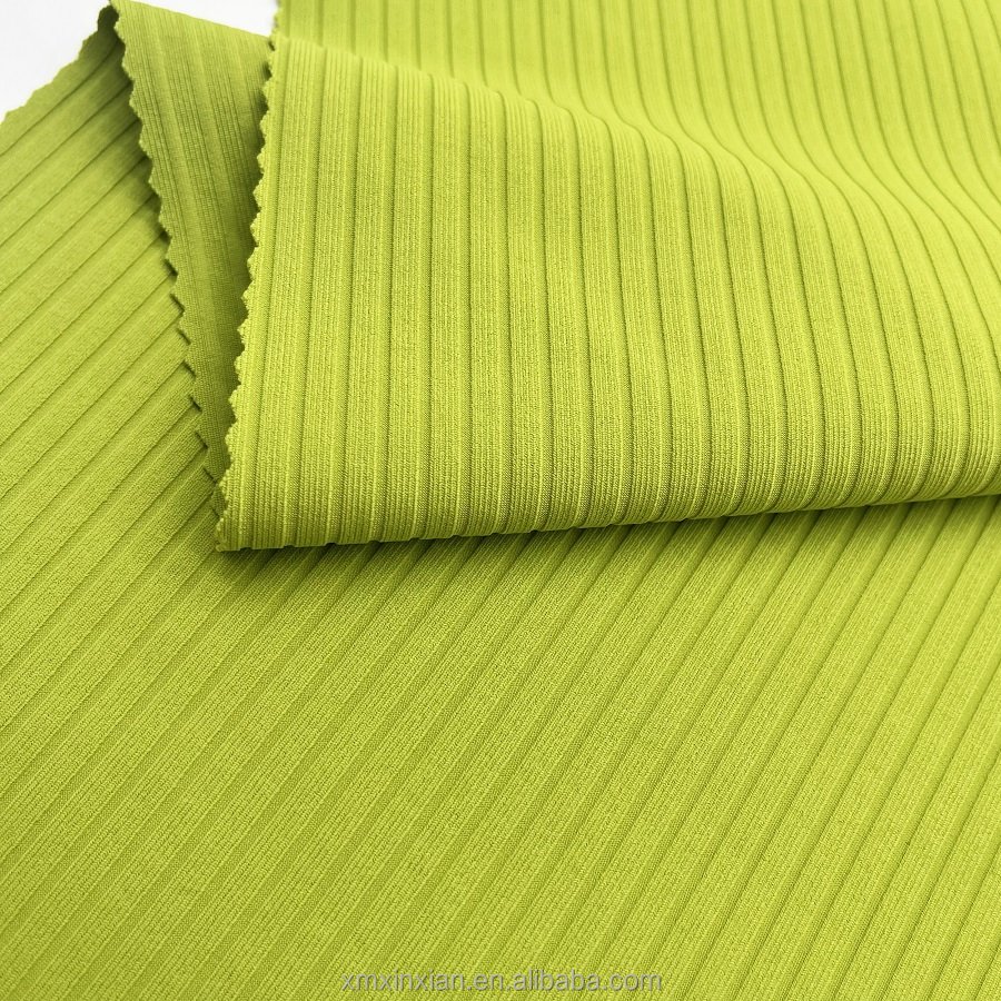 XF190 Custom knitted 92% nylon 8%spandex rib spandex fabric for swimwear sports yoga stretch twill elastic fabric