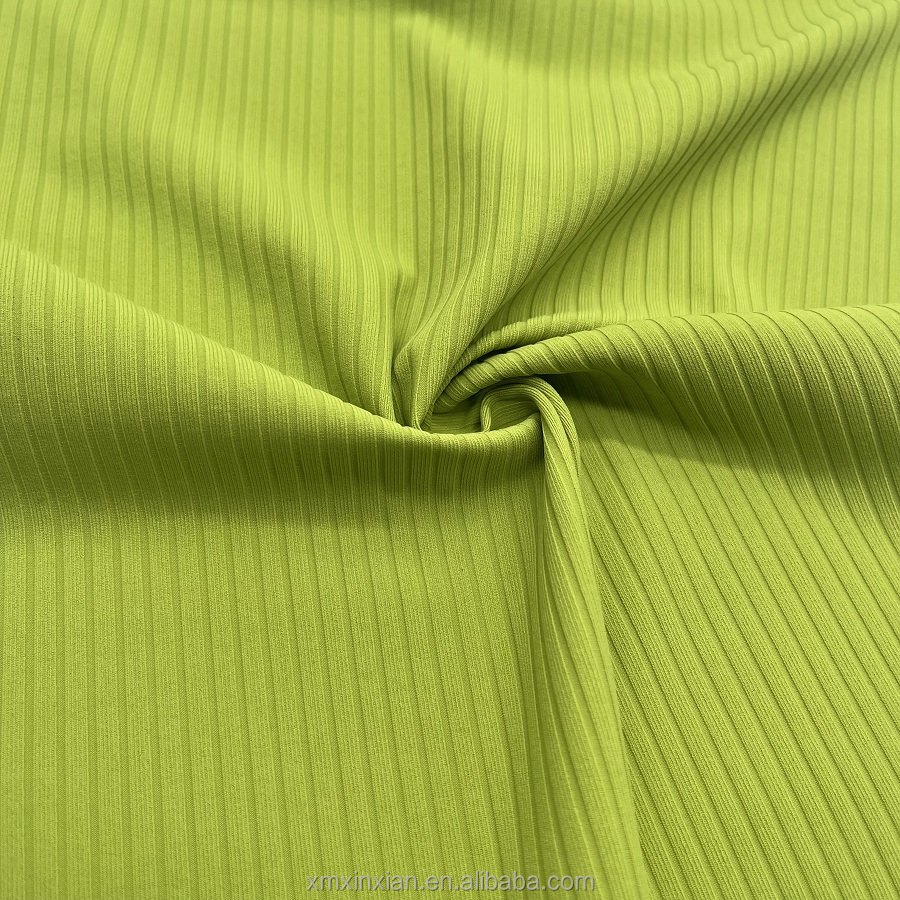XF190 Custom knitted 92% nylon 8%spandex rib spandex fabric for swimwear sports yoga stretch twill elastic fabric