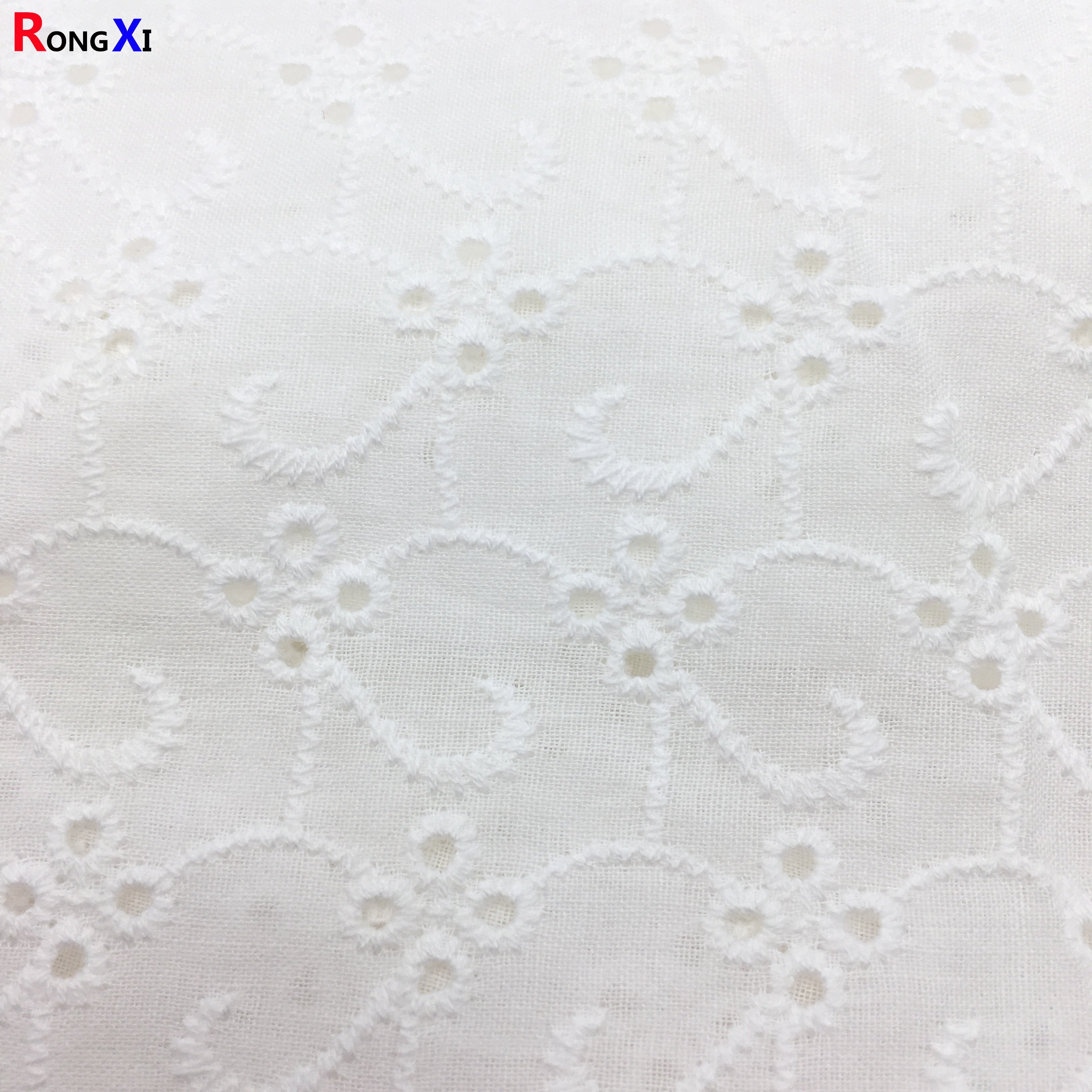 RXF0474 Professional embroidery lace 100 Cotton organic cotton muslin Fabric for bed sheet