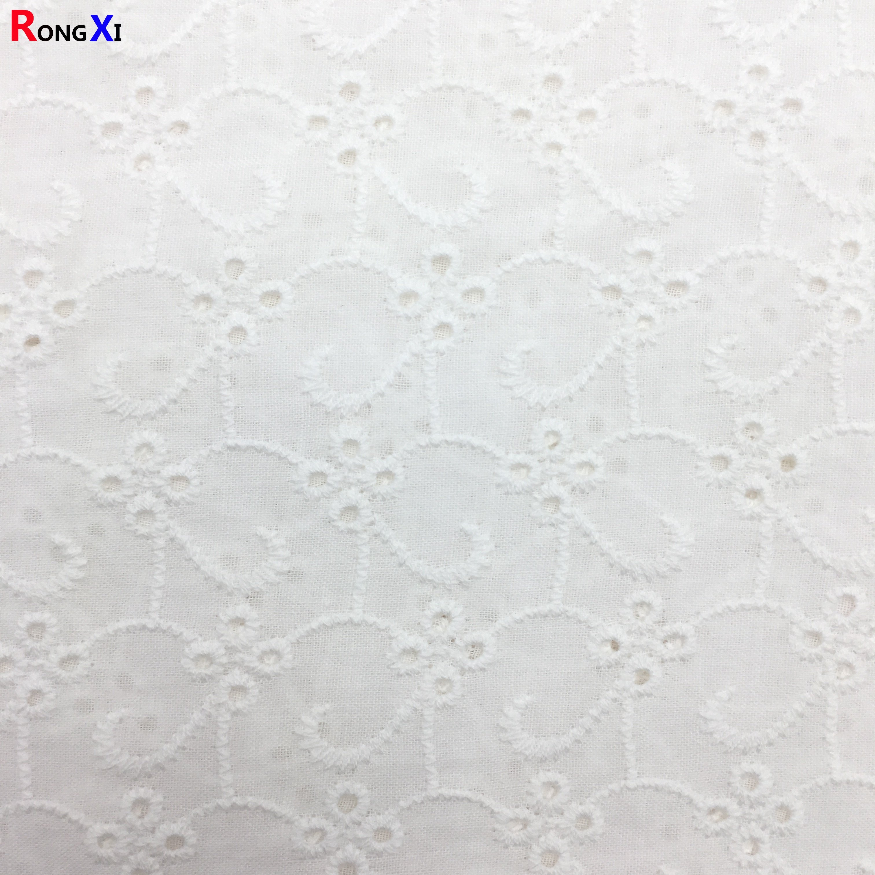 RXF0474 Professional embroidery lace 100 Cotton organic cotton muslin Fabric for bed sheet