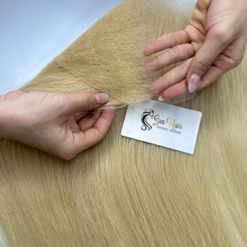 Wholesale Hot Fashionable Blonde Color 13x6 Frontal HD Lace 100% Vietnamese Raw Human Hair Extensions TOP 1 Beauty Products