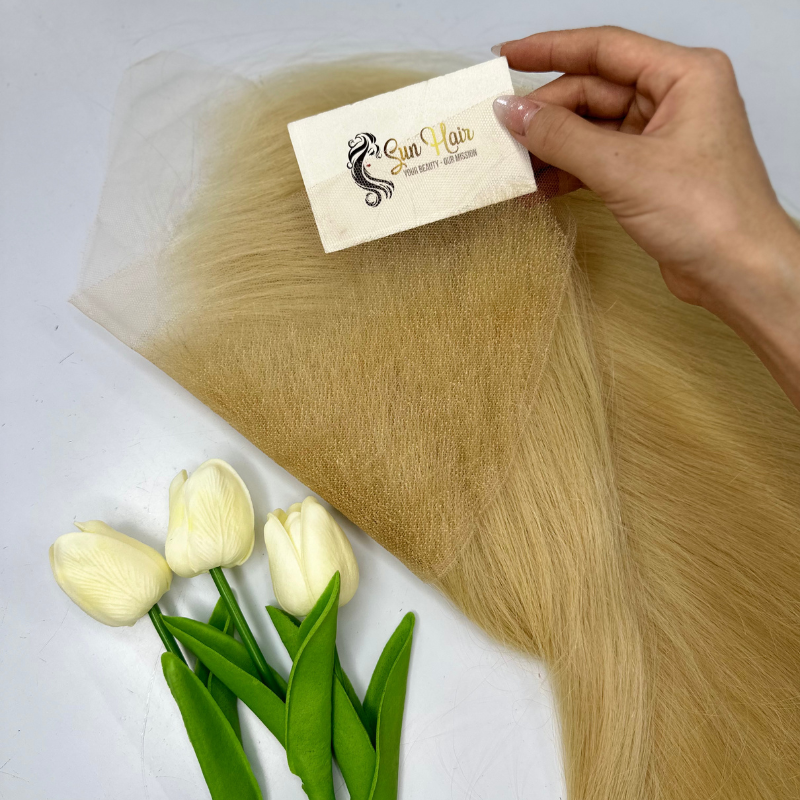 Wholesale Hot Fashionable Blonde Color 13x6 Frontal HD Lace 100% Vietnamese Raw Human Hair Extensions TOP 1 Beauty Products