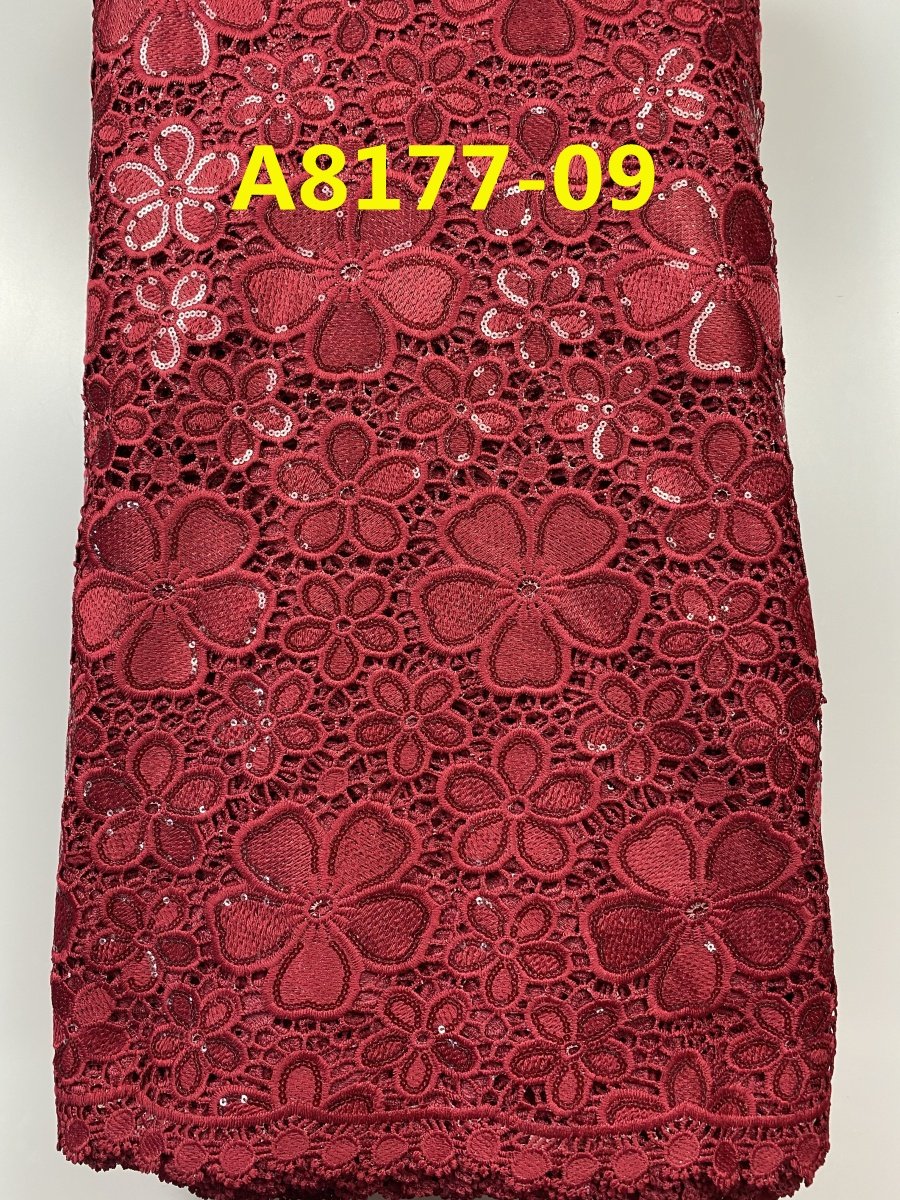 ACI Chemical Lace Embroidery African Fabrics Heavy Quality Guipure Lace Fabric Embroidery 5 Yards/Piece For Wedding Dress