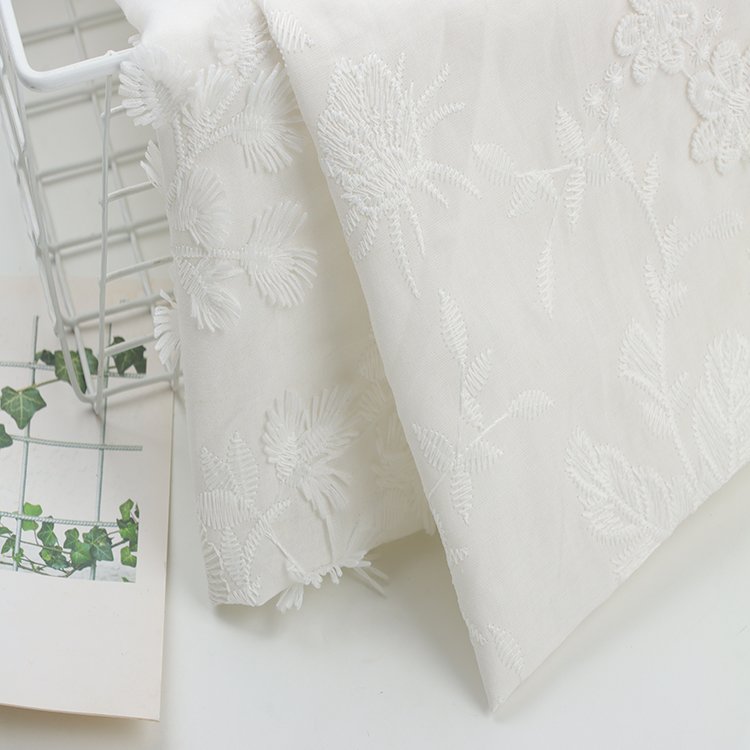Good Price 3D Flower Embroidery Fabric Women Evening Dress Cloth 100%Polyester Ground Embroidery Fabric