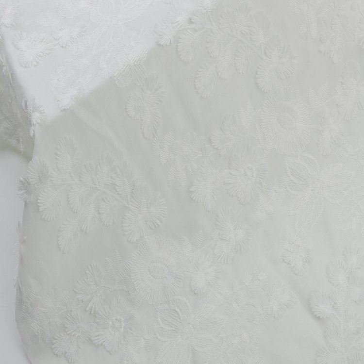 Good Price 3D Flower Embroidery Fabric Women Evening Dress Cloth 100%Polyester Ground Embroidery Fabric