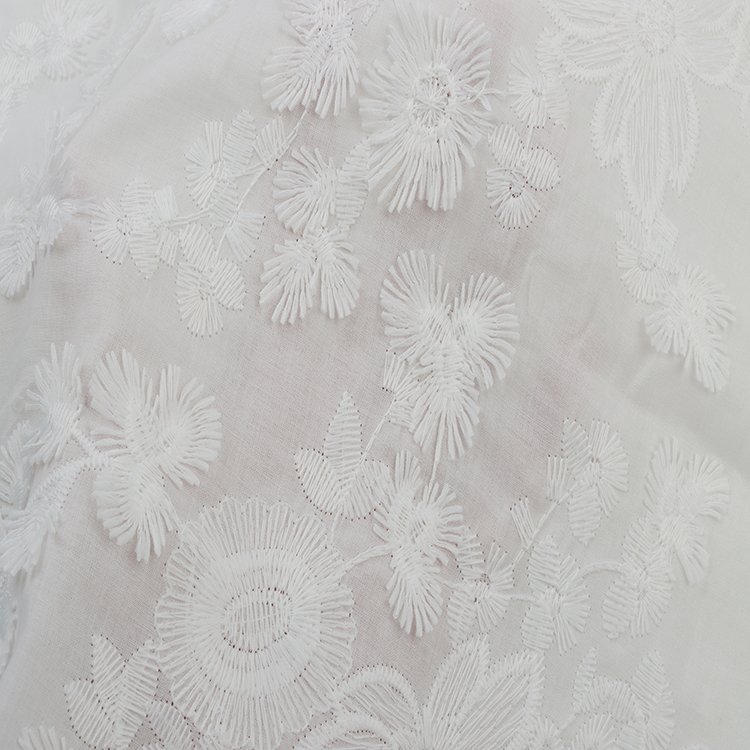 Good Price 3D Flower Embroidery Fabric Women Evening Dress Cloth 100%Polyester Ground Embroidery Fabric