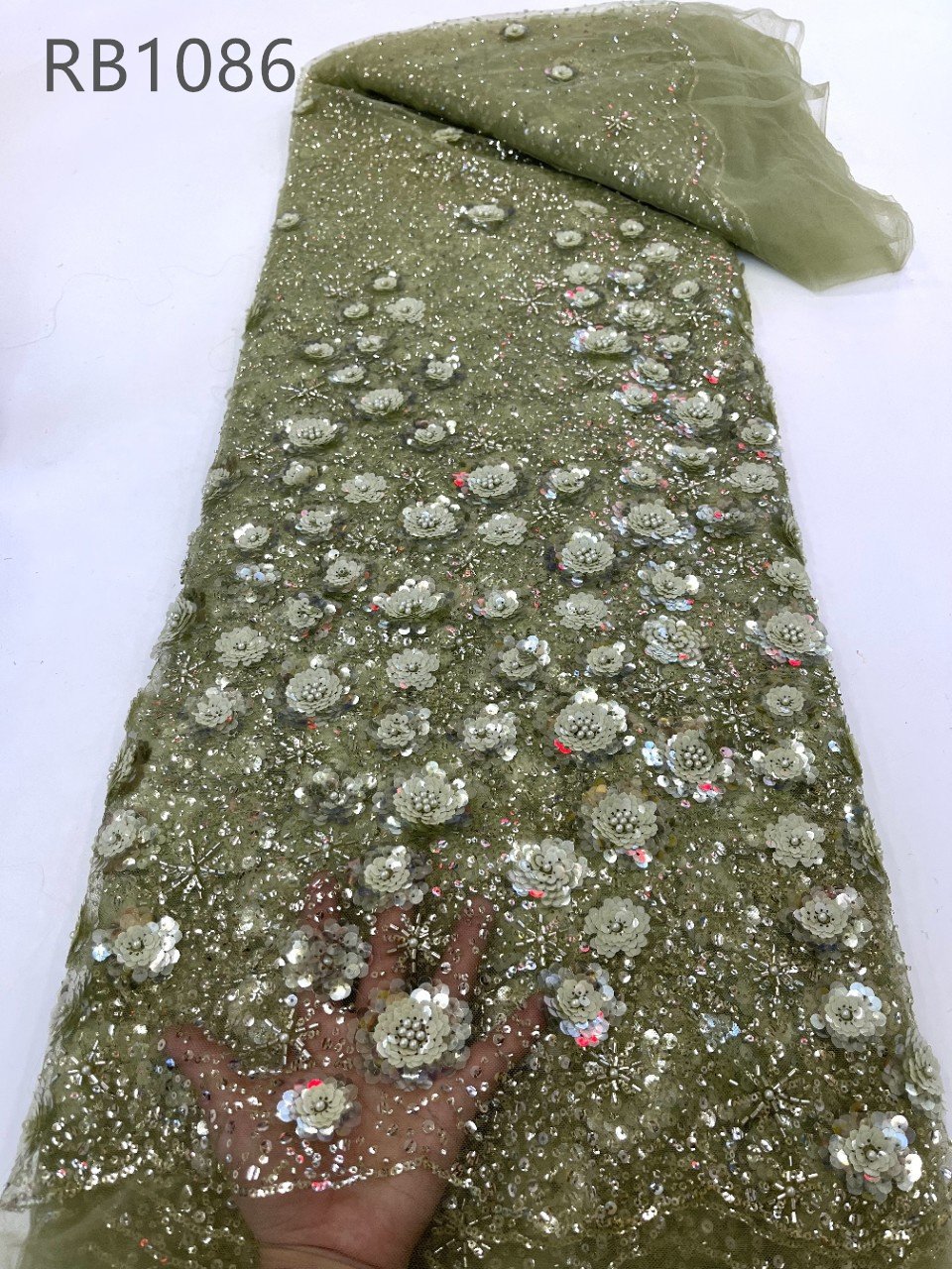 Cheaper Price Peach luxury Lace Fabric pearl embroidered sequin beaded nigerian lace fabric 2024 high wedding lace