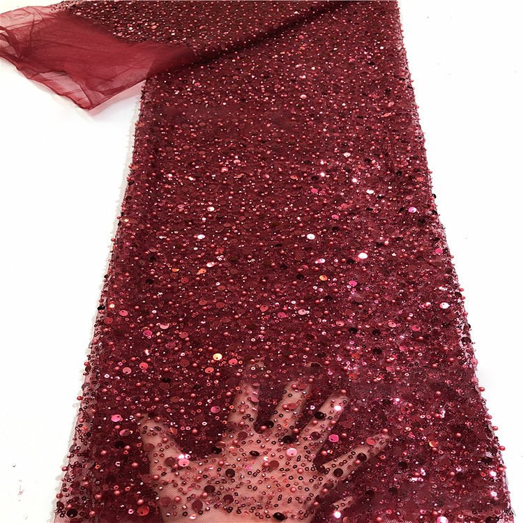 Fashion Many Stock color Dress Prom Cheap wholesale price sequin embroidery lace fabric
