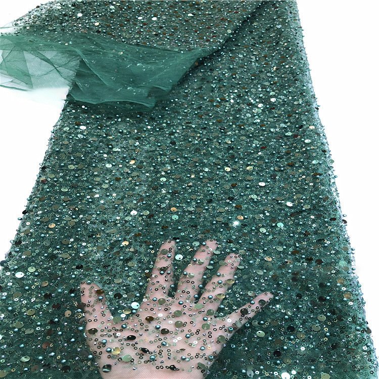 Fashion Many Stock color Dress Prom Cheap wholesale price sequin embroidery lace fabric