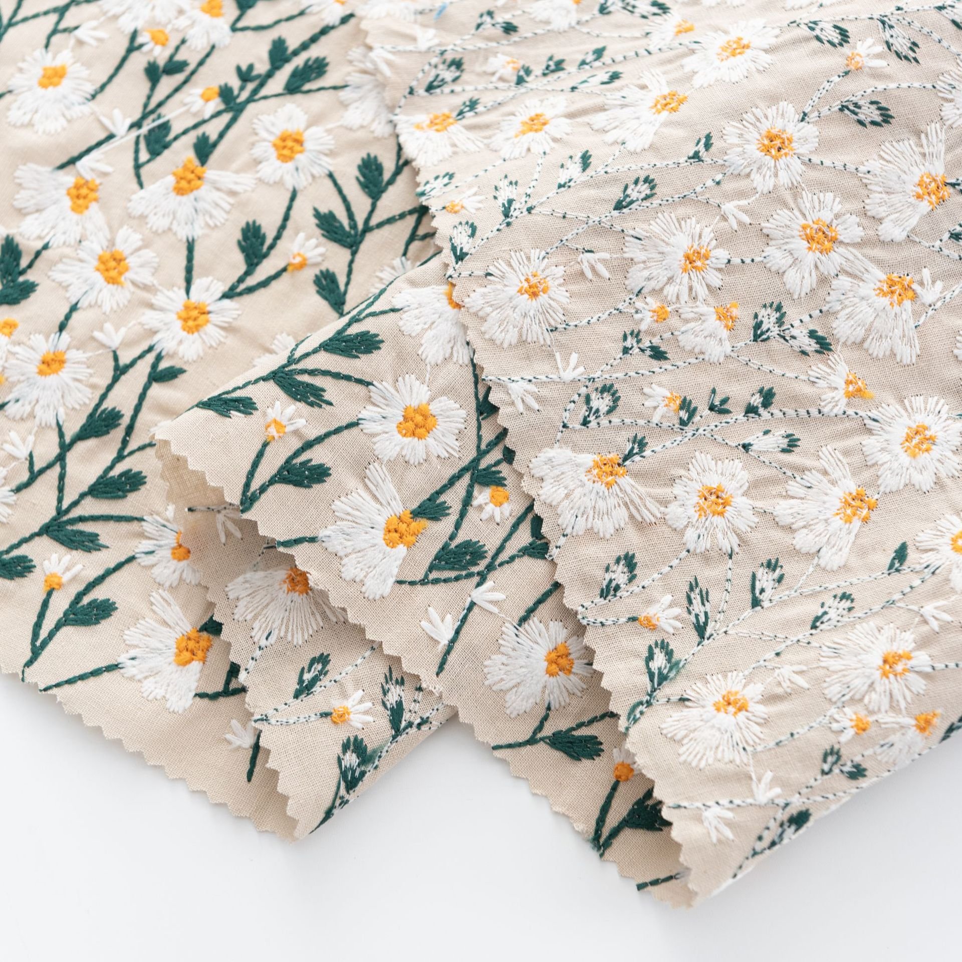 Factory Direct Sales New Multi Color Cotton Linen Embroidery Fabric Vintage Linencotton Embroidery Fabric for Clothing/