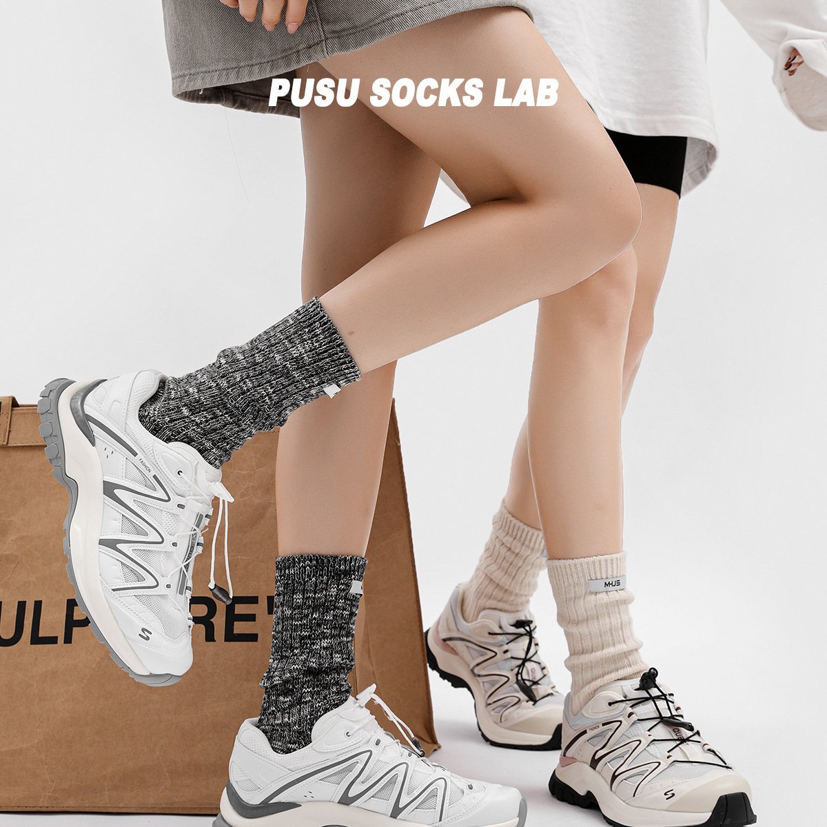Wholesale custom Fashion Women's Men's Ribbed Cotton Trendy Crew Socks With Custom Logo Label