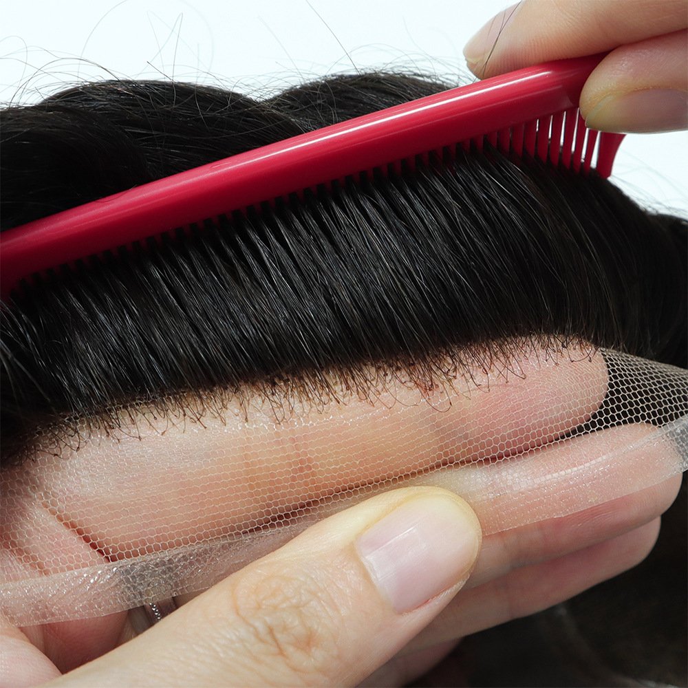 versalite -invisible Lace Front hairline product for men 100% Indian Human Hair Toupee Men Wig Systems