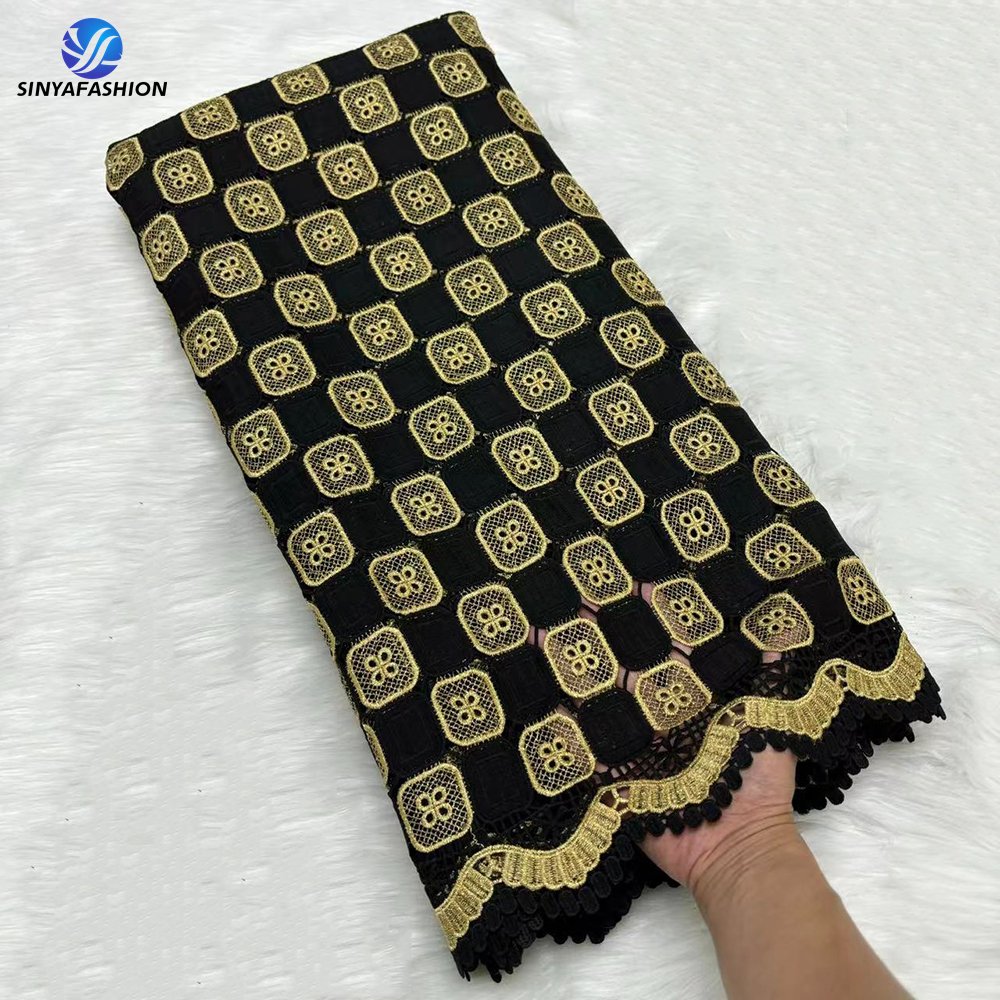 Sinya New Design African Cord Lace Fabric Embroidery Party Wedding Dress Water Soluble Lace For Women