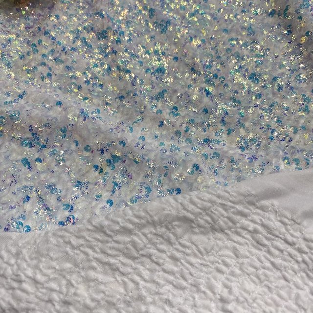 special white heavy luxury velvet shells sequin solid embroidery fabric for girl party dress