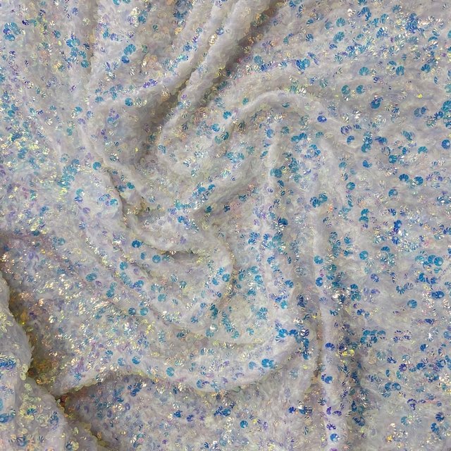 special white heavy luxury velvet shells sequin solid embroidery fabric for girl party dress