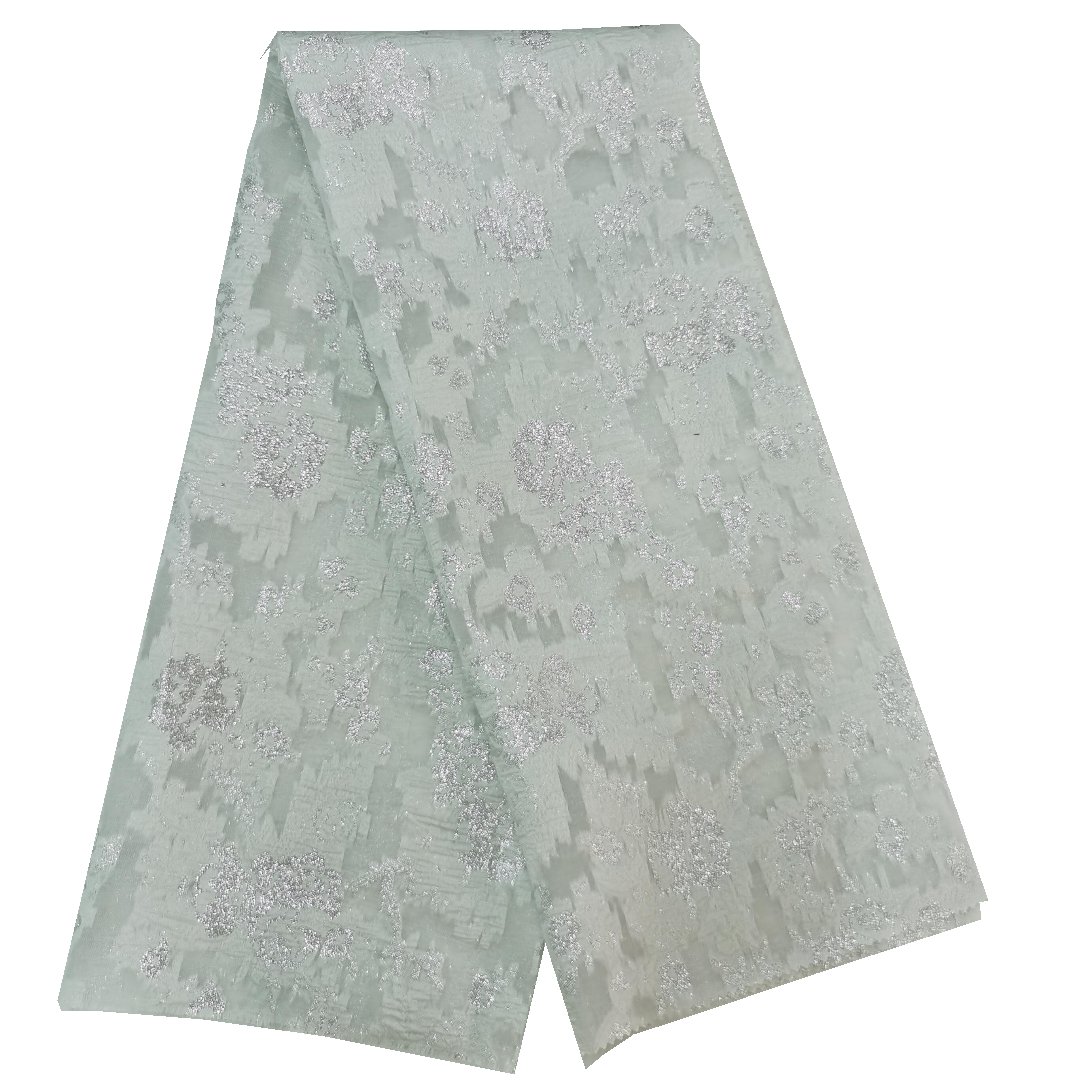 Wholesale custom design polyester jacquard organza fabric dress brocade lace fabric