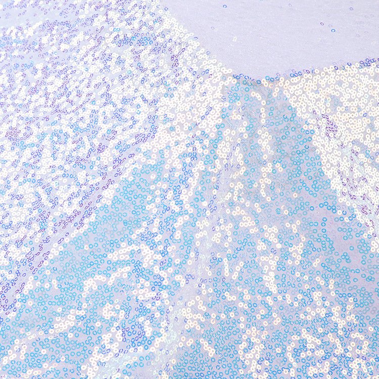 K1062 New 3mm colorful white sequins embroidery performance clothes fashion women's wedding decoration fabric