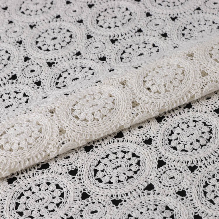 High quality 100% embroidery cotton water-soluble embroidery fabric with geometric pattern for ladies