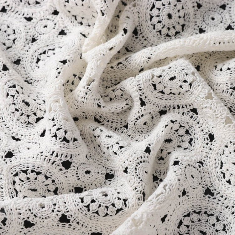 High quality 100% embroidery cotton water-soluble embroidery fabric with geometric pattern for ladies