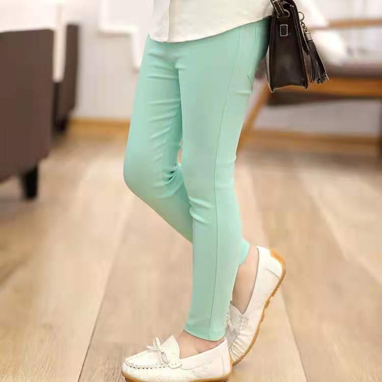 Girls Leggings Summer Kids Solid Pants Babys Girls Skinny Leggings Children Girl Slim Elasticity Trousers Pencil Pants 2-13 YEAR