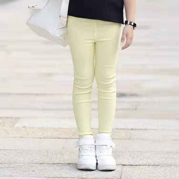 Girls Leggings Summer Kids Solid Pants Babys Girls Skinny Leggings Children Girl Slim Elasticity Trousers Pencil Pants 2-13 YEAR