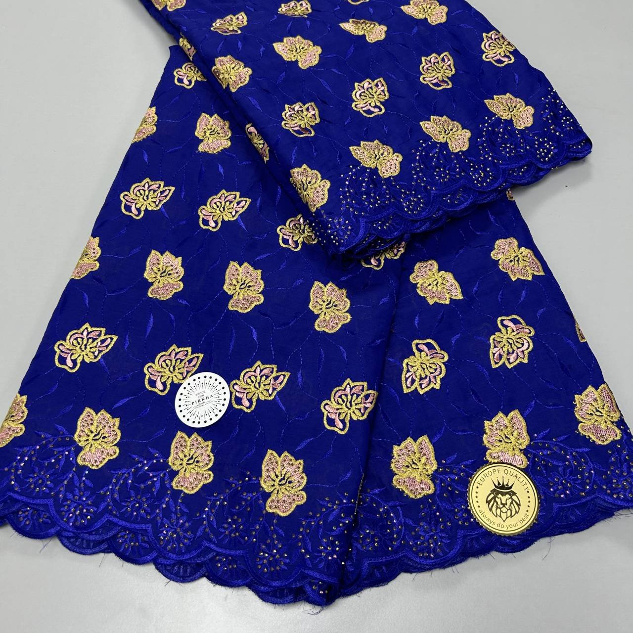 2023 New high quality swiss lace fabric african lace fabric 100% cotton swiss lace with stone