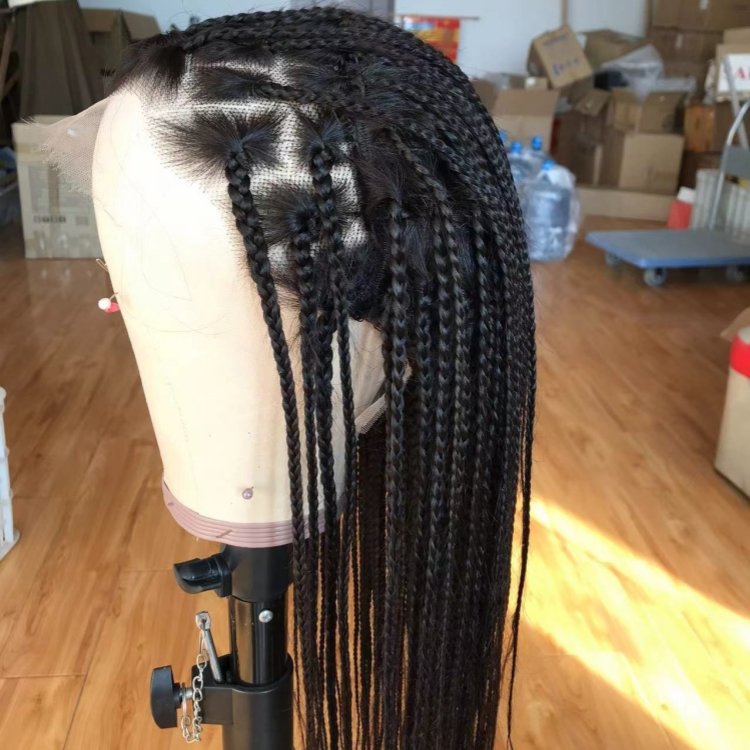 Top Quality Virgin Hair 13*4 Braided Lace Wigs Transparent Full Lace Human Hair Wigs Perruque Sans Colle For Women