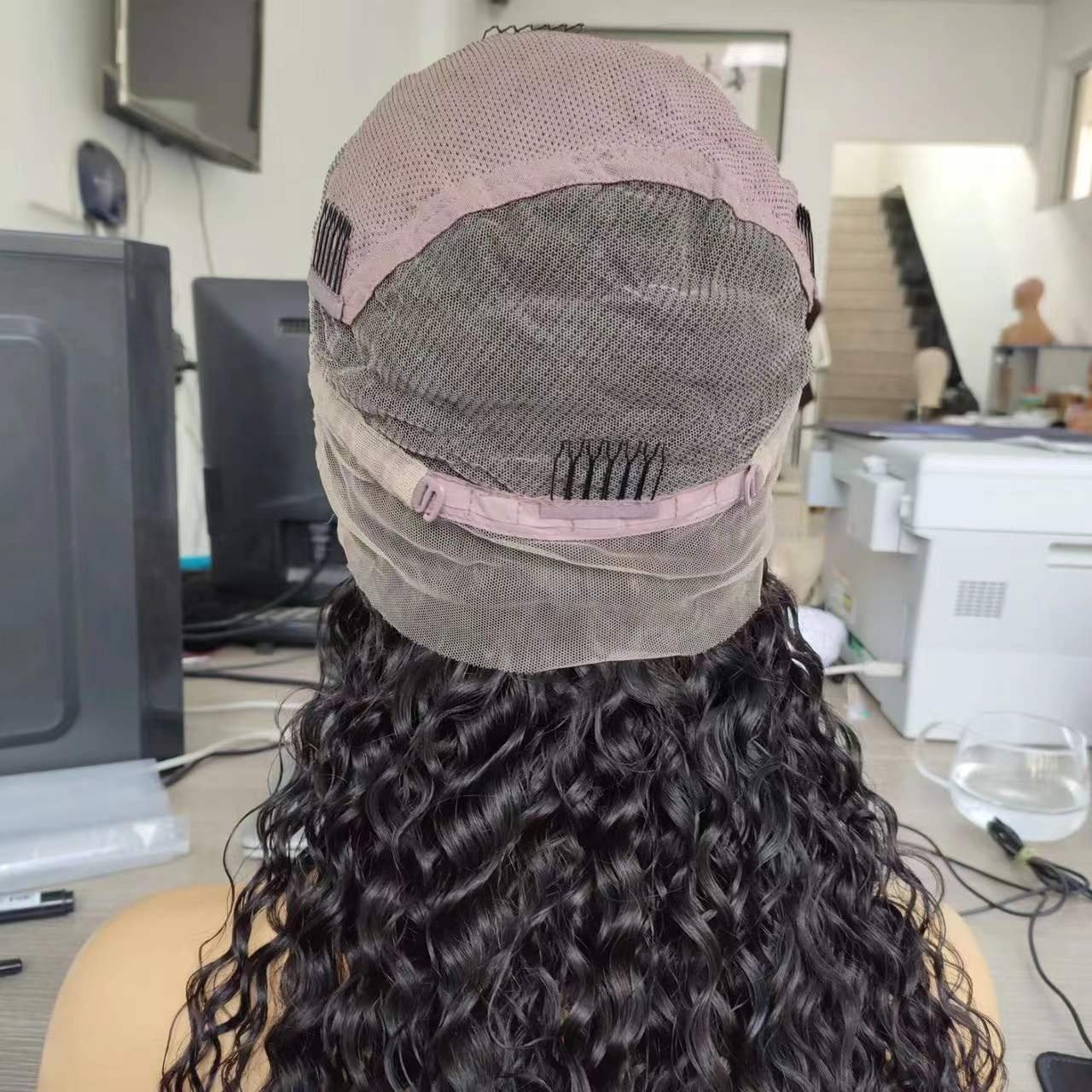 Alia Free sample full lace human hair wig Hot Selling 360 full lace loose curly high quality natural color human virgin hair wig