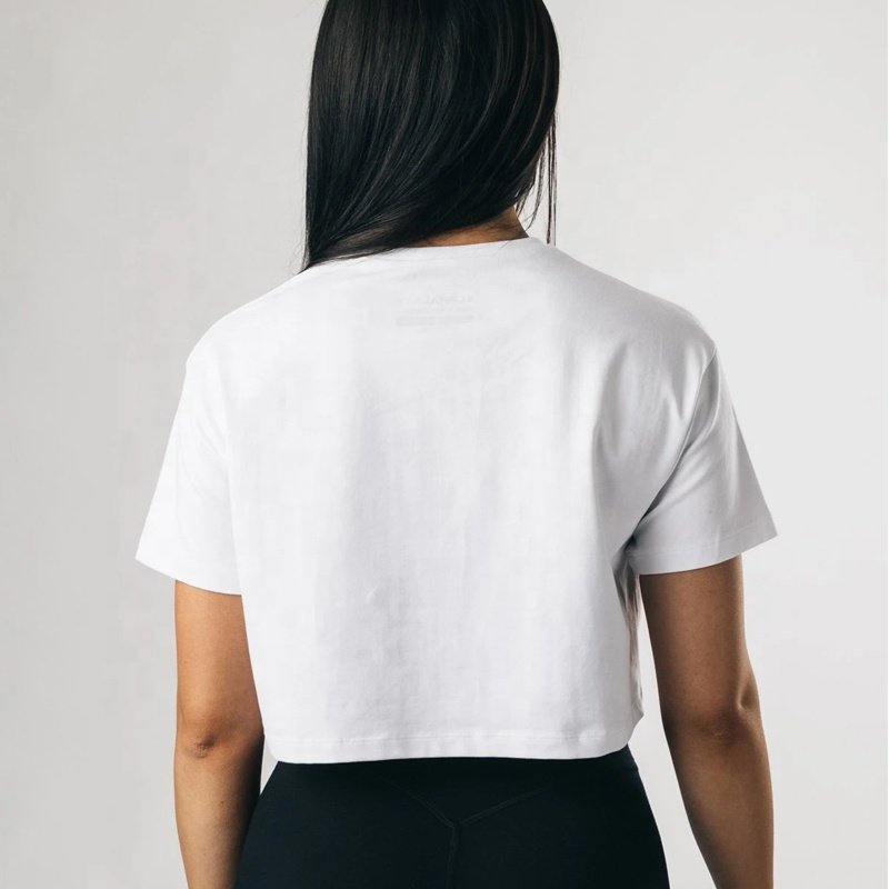 Wholesale Custom 2022 Ribbed Ladies Cute Sexy Crop Top Shirt Black White Plain Womens With Custom Label korean
