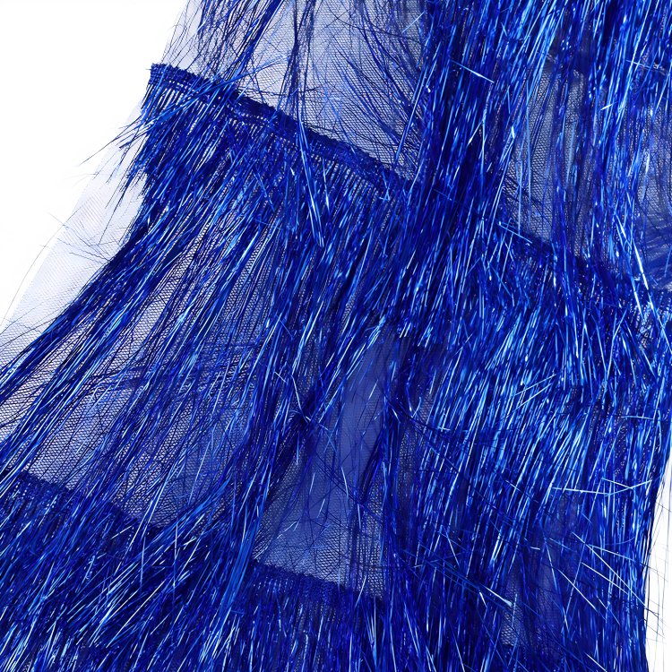 Bright Colors Glittery Shiny Metallic Fringe Tulle Hand Embroidery Tassels Fabric For Dress Custom Clothing Accessories