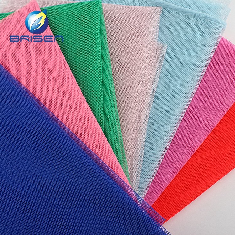 Colorful extra wide fabrics knit net wholesale embroidery fabric tulle