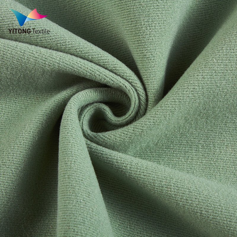 Stock Lot 260 gsm Ribbed Polyester Elastane Fabric93% Polyester 7% Spandex Fabric for Thermal Underwear