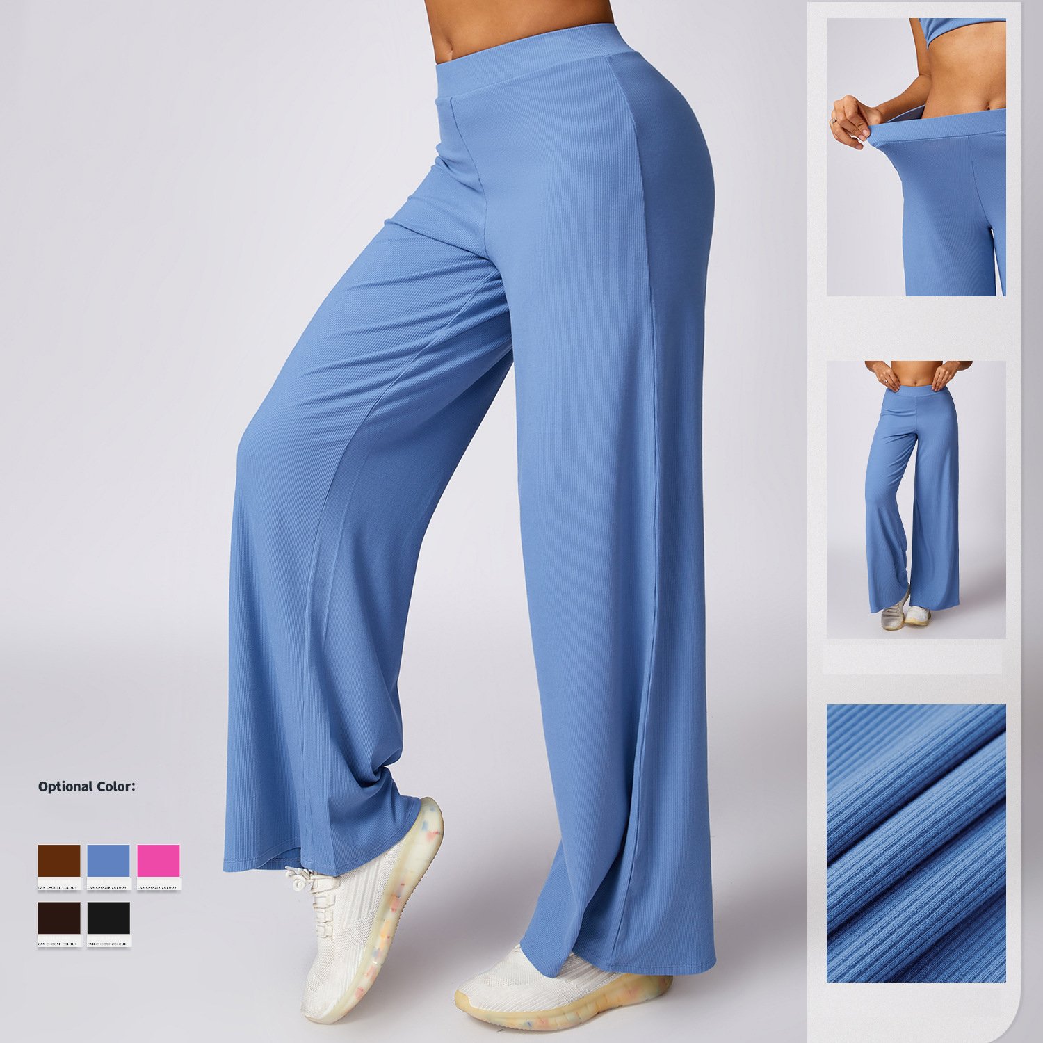 RUIQUWIN Factory Custom New Lightweight Plus Size Sports Bra Ribbed Knit Fitness Sets 4 PCS High Waist Yoga Leggings Set